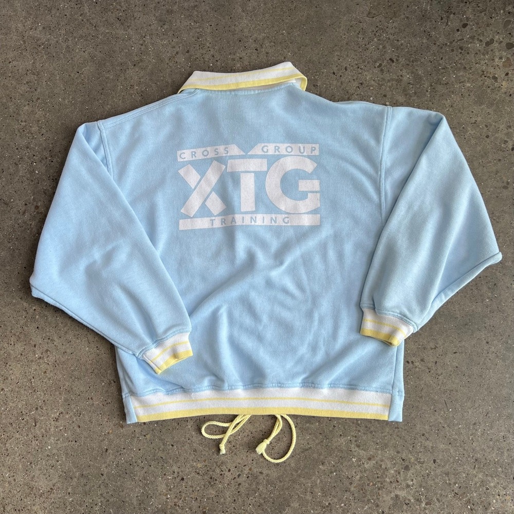 Vintage 90s Puma Cross Group Training Pullover Collared Quarter Zip Sweatshirt